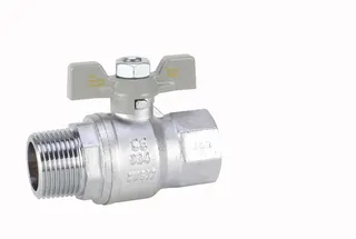 Gewinde-Kugelhahn Messing 984.3-1" IG/AG Flügelgriff PN40