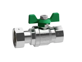 Gewinde-Kugelhahn Messing IG/IG PN40 984FD.2-1/2" x 3/4" ÜWM Flügelgriff
