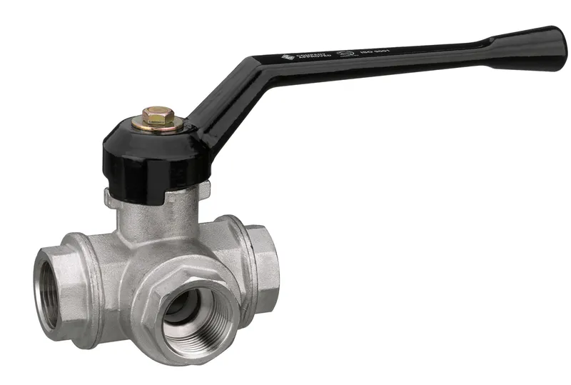 Dreiwege-Gewinde-Kugelhahn Messing 133T- 1 1/4" IG PN16 mit T-Bohrung