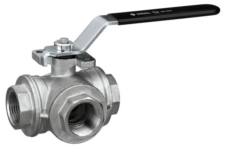 Dreiwege-Gewinde-Kugelhahn Messing 137T-1" IG PN16 mit T-Bohrung