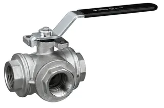 Dreiwege-Gewinde-Kugelhahn Messing 137T-1" IG PN16 mit T-Bohrung
