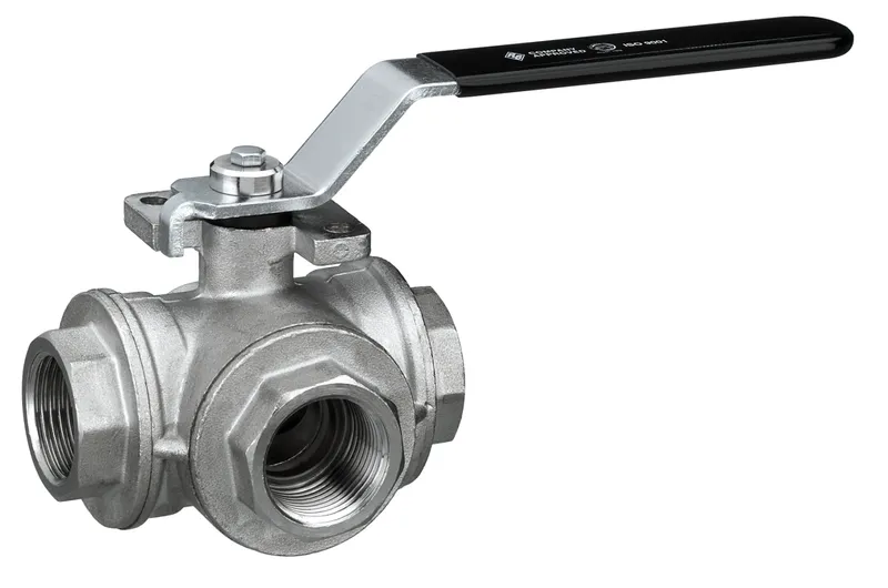 Dreiwege-Gewinde-Kugelhahn Messing 138L- 1 1/2" IG PN10 mit L-Bohrung