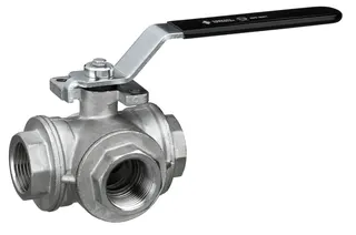 Dreiwege-Gewinde-Kugelhahn Messing 138L- 1 1/4" IG PN10 mit L-Bohrung