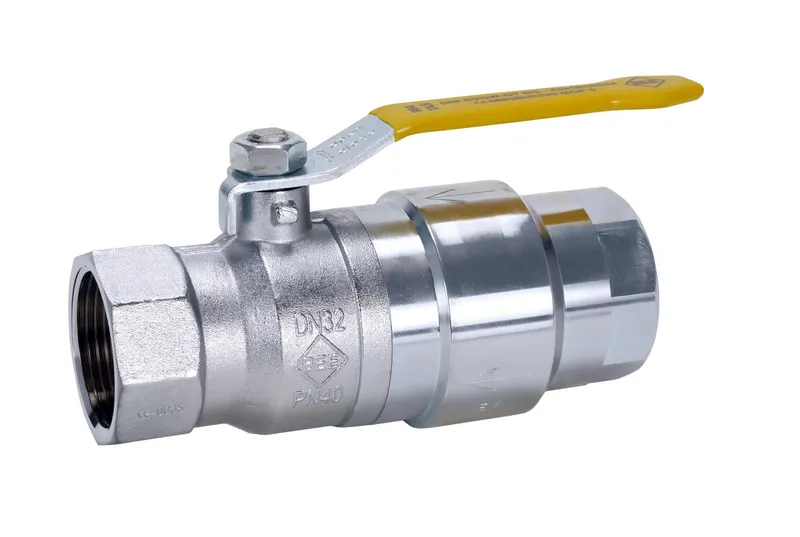 Gewinde-Gaskugelhahn mit TAE Messing 984TAS- 1 1/2" IG/IG Hebelgriff PN5