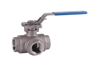 Dreiwege-Gewinde-Kugelhahn Edelstahl 630ET-1" PN63 mit T-Bohrung