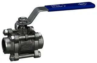 Anschweiss-Kugelh. Edelstahl dreiteilig 913-1 1/4" AE/AE PN64