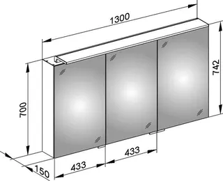 Keuco Spiegelschrank Royal L1 13606, m. Schubk., silber-eloxiert,1300x742x150 mm – Bild 3