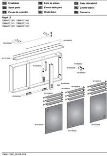 Keuco Spiegelschrank Royal L1 13606, m. Schubk., silber-eloxiert,1300x742x150 mm – Bild 4