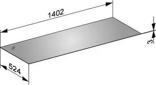 Keuco Abdeckplatte Edition 11 31326, Cristallinglas, 1400x3x524mm, weiß – Bild 2