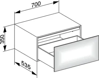 Keuco Sideboard Edition 11 31322, 1 Auszug, weiß/Glas weiß satiniert – Bild 2