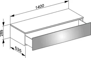 Keuco Sideboard Edition 400 31761, 1 Auszug, weiß/Glas anthrazit klar – Bild 2