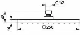 Keuco Kopfbrause Edition 300 53086, eckig, 250 x 250 mm, Aluminium-finish – Bild 2