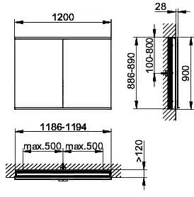 Keuco Royal Modular 2.0 SPS, bel. 80021, Einb,2Steckd,sb-elox,1200x900x120mm – Bild 2