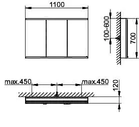 Keuco Royal Modular 2.0 SPS, bel. 80031, Vorb,2Steckd,sb-elox,1100x700x120mm – Bild 2
