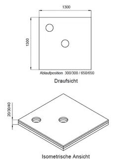SD U-BauEL für barr-frei DU Abl. KESSEL 1300x1300x20/30/40