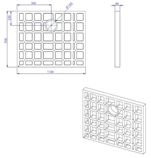SD U-BauEL für Plan Plus QuadroU 1100x900x80 mm – Bild 2
