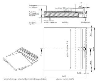 SD barr-frei Dusche LINE Rinne TECE bis 1,45 qm, Sonderanfertigung Wandentw. – Bild 2