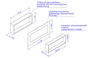 SD Nischeneinsatz Mw Bianco weiß 300x200x120 mm – Bild 2
