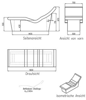 SD Wellnessliege WAVE Fortuna 1930x700x970