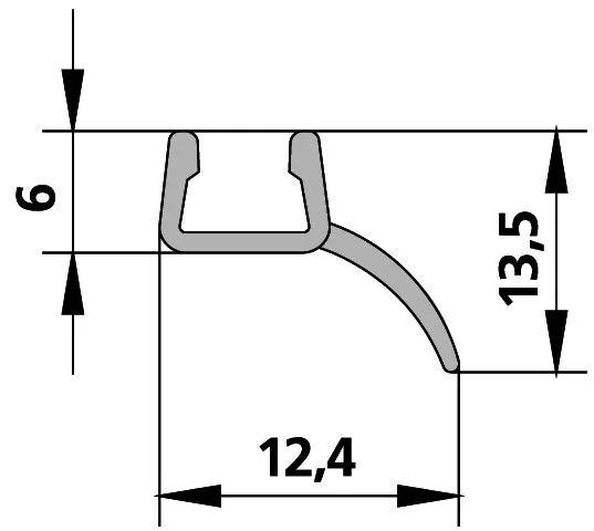 Kermi 6925 1x Dichtleiste 1216 8 Länge: 2000 mm