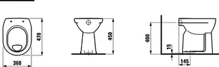 Laufen Stand-F-WC PRO 470x360x450 Ausf. erhöht Abg. senkr. manhattan – Bild 2