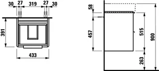 Laufen WTU BASE 391x433x515 2 Schubl m.Griff f.WT H815281 multicolor – Bild 2