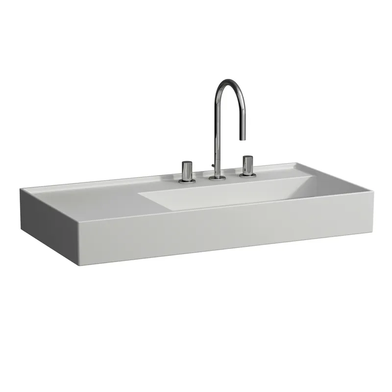 Waschtisch K-LAUFEN 460x900x150 2 Hlo.Ül. versteckter Abl. Ablg. links we ma.
