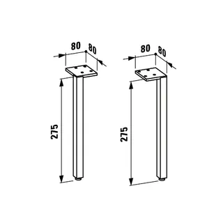 Laufen Füße SPACE (2 Stück) für WTU und Hochschränke aluminium – Bild 2