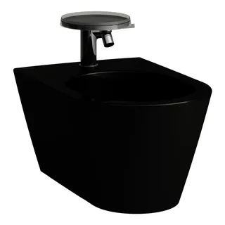 LF Wandbidet K-LAUFEN 545x370 1 Hl. o. seitl. Loch f. Wasserans schwarz glzd