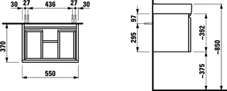 Laufen WTU PRO S 370x550x392 1 Schubl 1Innen m.Griffmulde f.WT H818959 eichehel – Bild 2