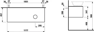 Laufen WTU THE NEW CLASSIC 457x1177x347 Aus rechts 1Schubl P/P Waschtisch H812852/3 weiß lack – Bild 2