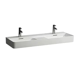 Laufen DWT VAL 420x1200x155 1 Hahnloch je Becken mit Überlauf Ablg. mi LCC we