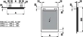 Laufen Spiegel LEELO LED-Bel. 550x800 externer Lichtschalter – Bild 2