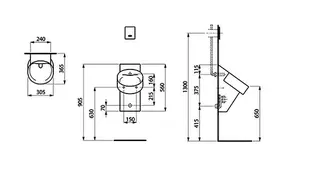 Laufen Absaugeurinal VAL 365x305x560 spülrandlos weiß – Bild 2