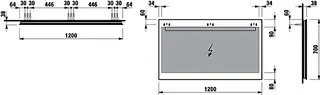 Laufen Spiegel LEELO LED-Bel. 1200x700 externer Lichtschalter – Bild 2