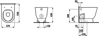 Laufen Stand-T-WC TheNew Classic 530x370x430 spülrandlos Abg. waagr./senkr. weiß – Bild 2