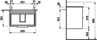 Laufen WTU BASE 391x635x515 2 Schubl m.Griff f.WT H810284 multicolor – Bild 2