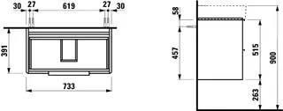 Laufen WTU BASE 391x733x515 2 Schubl m.Griff f.WT H810285 ulme hell – Bild 2