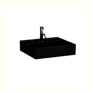 Waschtisch K-LAUFEN 460x500x145 1 Hahnloch mit Überlauf schwarz glänzend – Bild 2