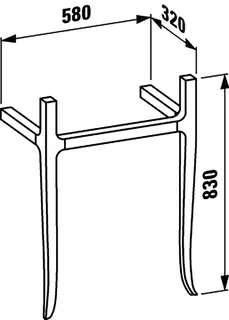 Laufen Waschtisch-Gestell THENEWCLASSIC 320x580x830 bodenstehend walnuss – Bild 2