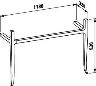 Laufen Waschtisch-Gestell THENEWCLASSIC 320x1180x830 bodenstehend walnuss – Bild 2