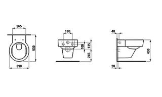 Laufen T-WC wandh. VAL 530x390 spülrandlos LCC weiß – Bild 2