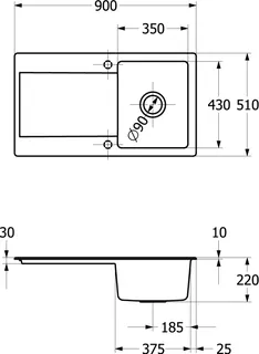 Villeroy & Boch EB-SP Siluet 50 900x510mm Exc-Garn. IB reversibel TC Stone White cplus – Bild 4