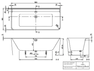 Villeroy & Boch Vorwand-Badewanne Collaro VN 1795x790x620mm Weiß Alpin – Bild 3
