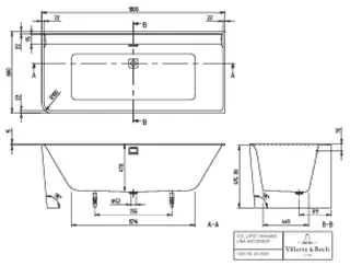 Villeroy & Boch Vorwand-Badewanne Collaro VD 1790x 790x620mm rechte Ausführung Weiß Alpin – Bild 3