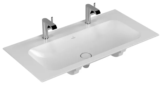 Villeroy & Boch Schrankwaschtisch Finion 1000x500mm re-eckig 2HL. o. ÜL. Stone White cplus
