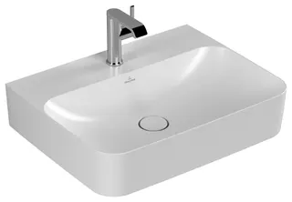 Villeroy & Boch Waschtisch Finion 600x470mm re-eckig 1HL. o. ÜL. Unterseite geschl. Stone White cplus – Bild 2