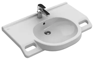Villeroy & Boch Waschbecken ViCare 810x560mm ov 1HL. m. ÜL. Weiß Alpin AntiBac CeramicPlus