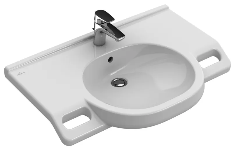 Villeroy & Boch Waschbecken ViCare 810x560mm Oval 1HL. o. Überlauf Weiß Alpin CeramicPlus