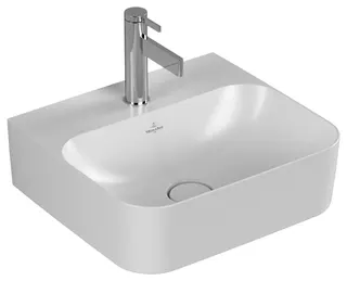 Villeroy & Boch HWB Finion 430x390mm re-eckig 1HL. m. verd ÜL. Unterseite geschl StoneWhite c+ – Bild 2